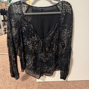 A&f med blouse black